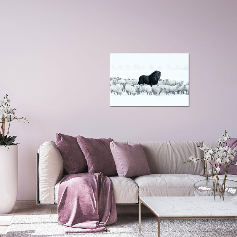 Lion parmi les moutons par Ruvim Noga - impression non encadrée, H 16 po x l 24 po x P 0,25 po