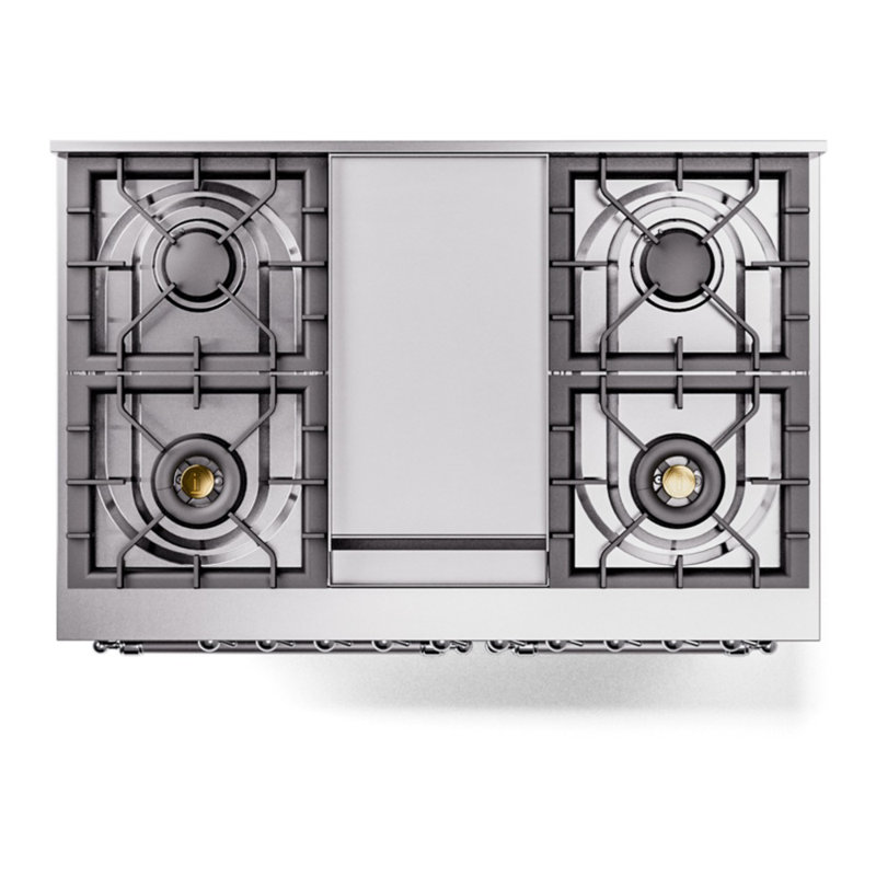 ILVE Nostalgie II 40 in Dual Fuel Range, Graphite Matte/Chrome, Natural Gas