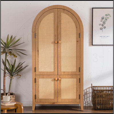 63.39" Tall Arched Bookcase Storage Cabinet by Ophelia & Co.