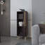 Wengue and Natural Oak Storage Cabinet with a Door and Open Storage