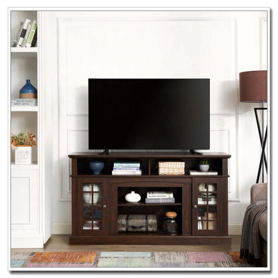 TV Media Stand Modern Entertainment Console for TV Up to 65" with Open and Closed Storage Space