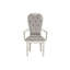 Chaise avec accoudoirs en bois massif Shery (ensemble de 2) - Ivoire rétro