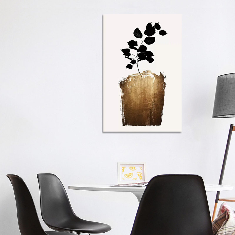 Scabiosa -Gold by Kubistika - Wrapped Canvas Print, 101.6 cm H x 66.04 cm W x 1.91 cm D