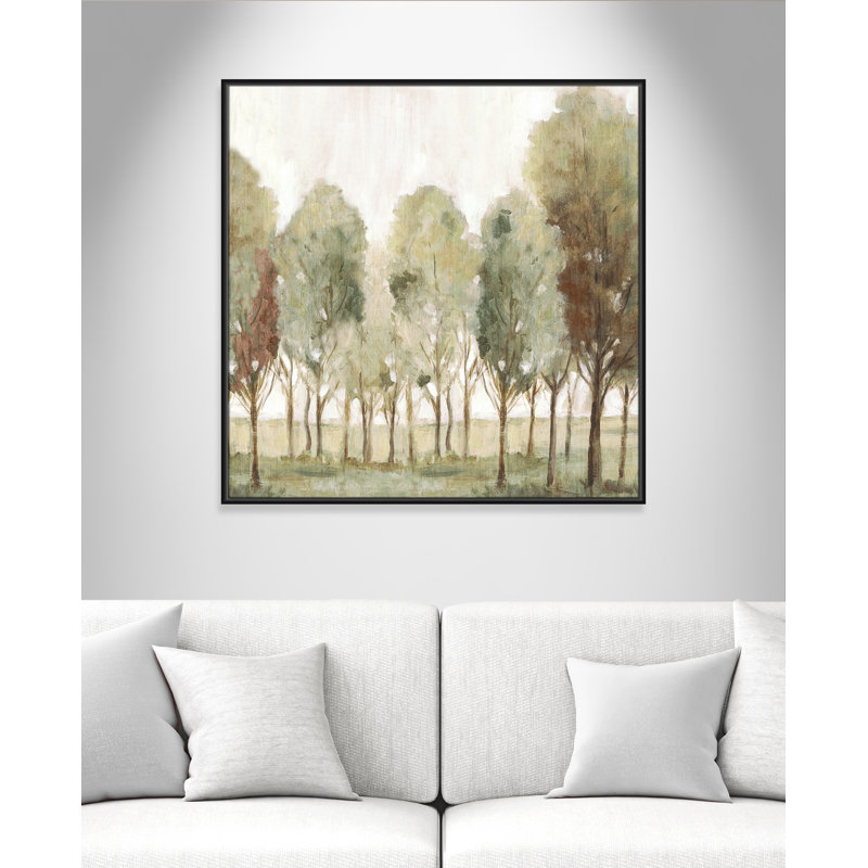 «Silent Fall I Print» par Eva Watts, Toile avec cadre, Cadre flottant noir, L 37,5 po x H 37,5 po