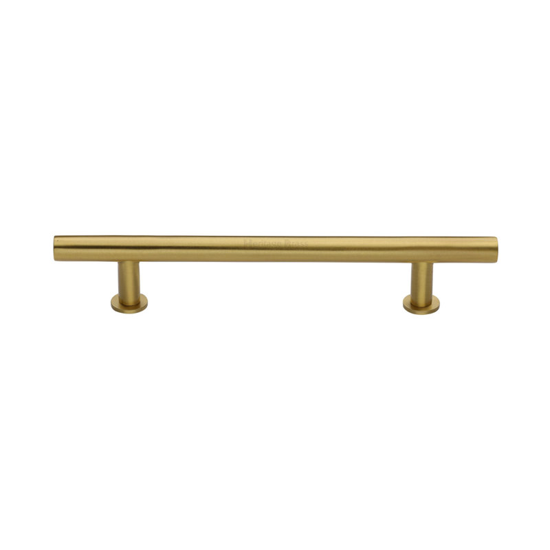 Heritage Brass Heritage Cabinet Pull T-Bar Design with Rose, Satin Brass, 224cm L x 11cm W