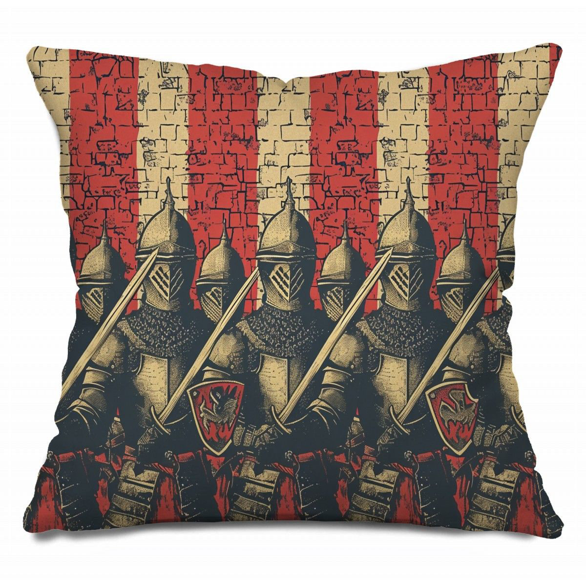 VisionDecor Knights Throw Pillow, Medieval Cotton Twill Pillows | Wayfair