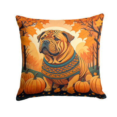 Shar Pei Fall Fabric Decorative Pillow