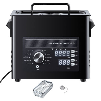 Nettoyeur à ultrasons 3L, nettoyeur à ultrasons professionnel avec commande à bouton, machine de nettoyage en acier inoxydable avec panier et boule de nettoyage, pour montres, rasoirs, bijoux, pièces de monnaie et plus encore