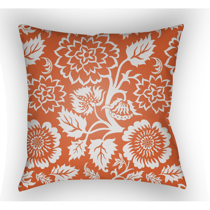 Moody Floral Indoor/Outdoor Throw Pillow, 20" H x 20" W x 1" D, Purple