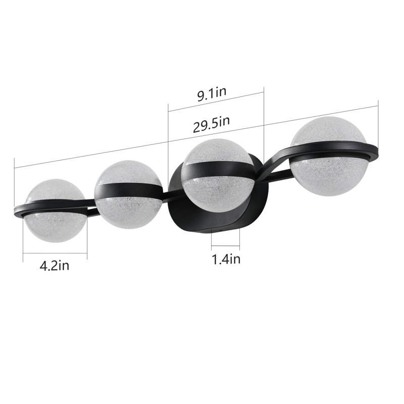 Luminaire de salle de bain moderne minimaliste Querida, abat-jour en verre givré à 5 ampoules DEL, luminaire décoratif mural, convient au miroir de meuble-lavabo