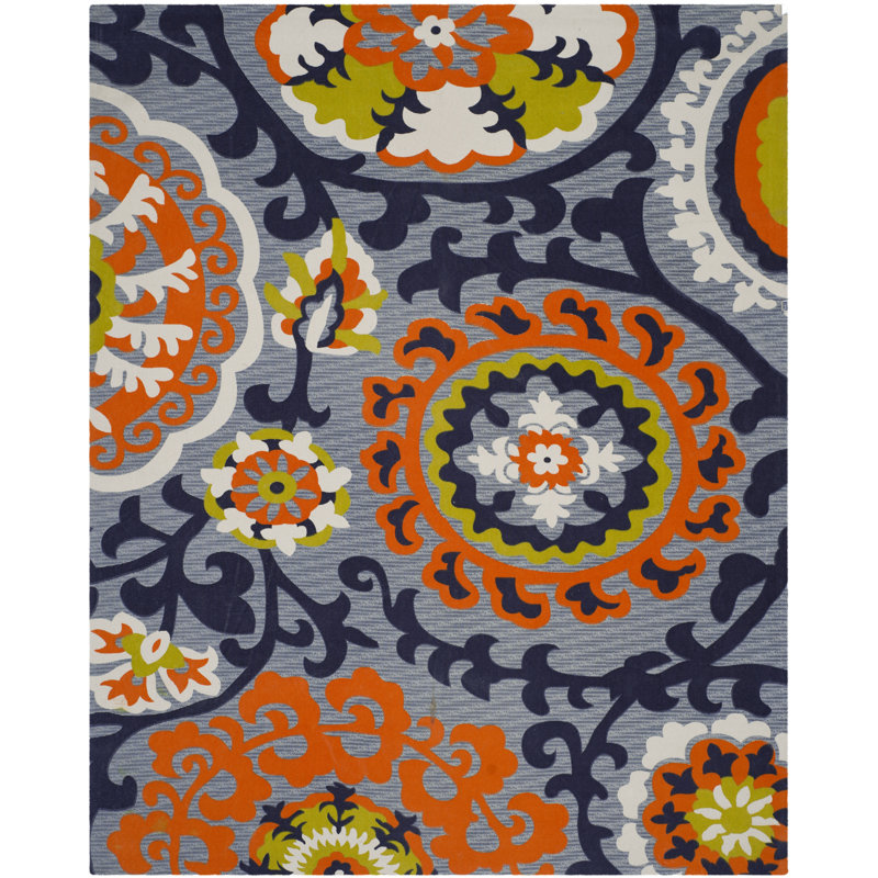 Columbus Circle Cedar Brook Hand Loomed Cotton Ikat Rug, 7'3" x 9'3"