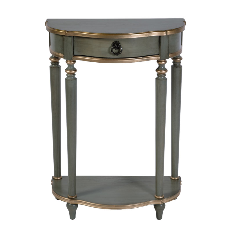 Ashby Demilune Console Table with Storage, Pastel Green