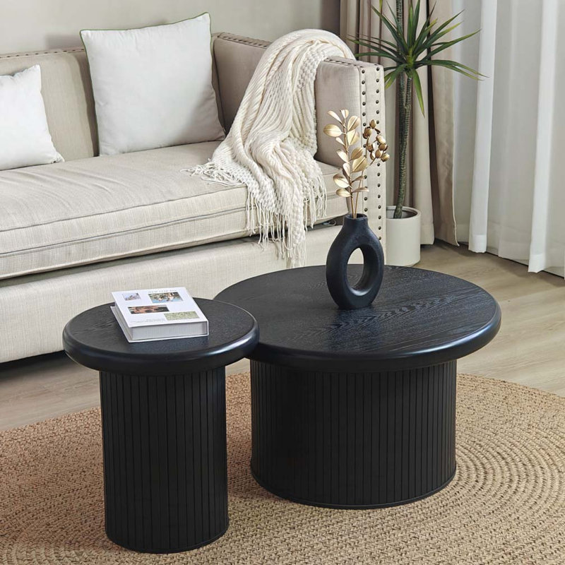 Ensemble de tables basses rondes en bois
