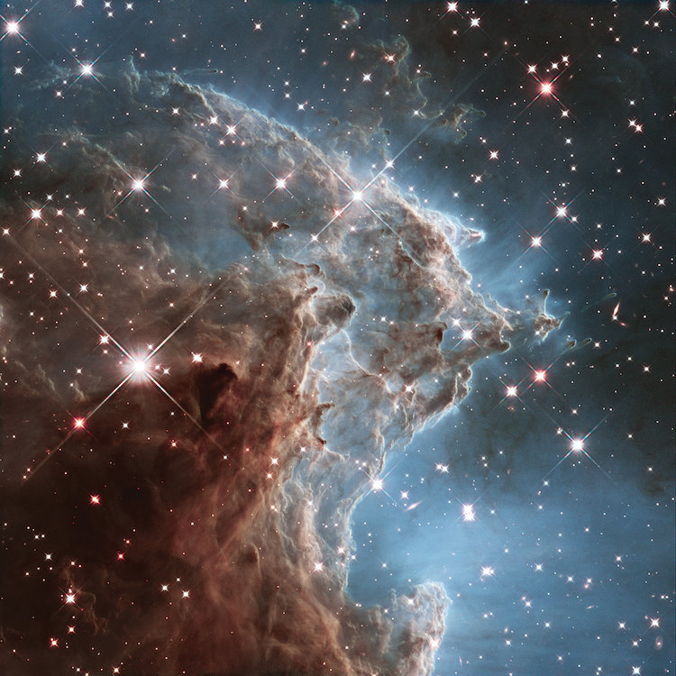 «NGC 2174 (Monkey Head Nebula) (Hubble Space Telescope 24th Anniversary Image)», impression sur toile, Blanc