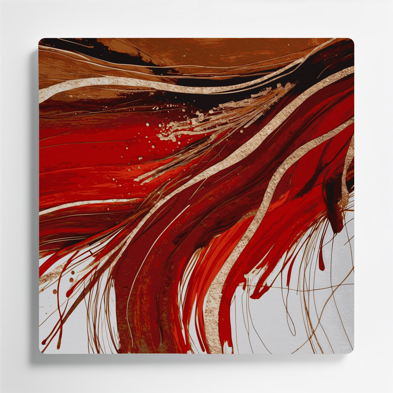 «Lyrical Abstraction 1», art mural en métal brun, H 8 po x l 8 po