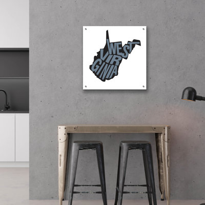Art mural en verre acrylique épique «West Virgina 2» par Art Licensing Studio, 24 po x 24 po