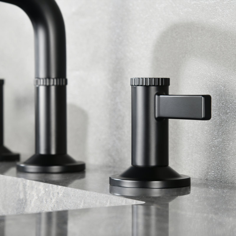 Robinet de salle de bain espacé à deux poignées Maesson Collection, Noir mat