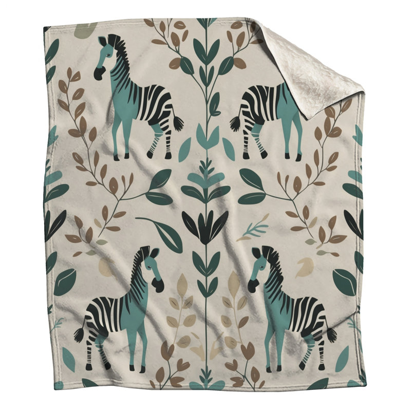 Couvertures Zebra Botanical Illustration, L 50 po x H 60 po