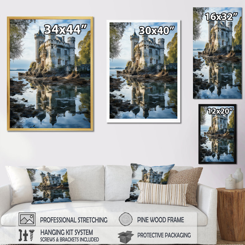 Bromelaid Castles Dreamy Reflections III, reproduction d'art sur toile, H 40 po x l 30 po x P 1,5 po, Cadre flottant doré