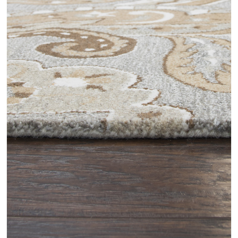 Tapis gris / brun en laine touffeté à la main Allerton, Rectangle 8 pi x 10 pi