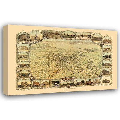 Astoria Grand Stone Gallery Wrapped Canvas Art Titled: Bakersfield California, Stone 1901