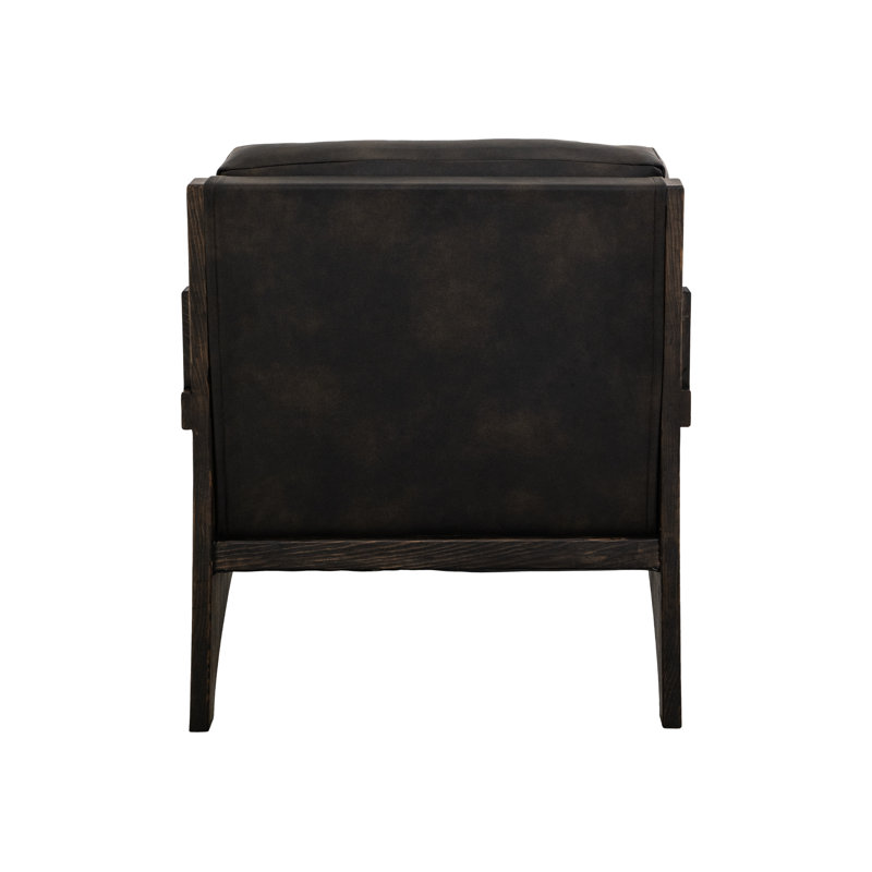 Structure en bois, fauteuil rembourré, Noir