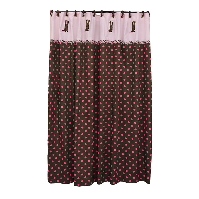 Rideau de douche rose en polyester à motif cachemire rose
