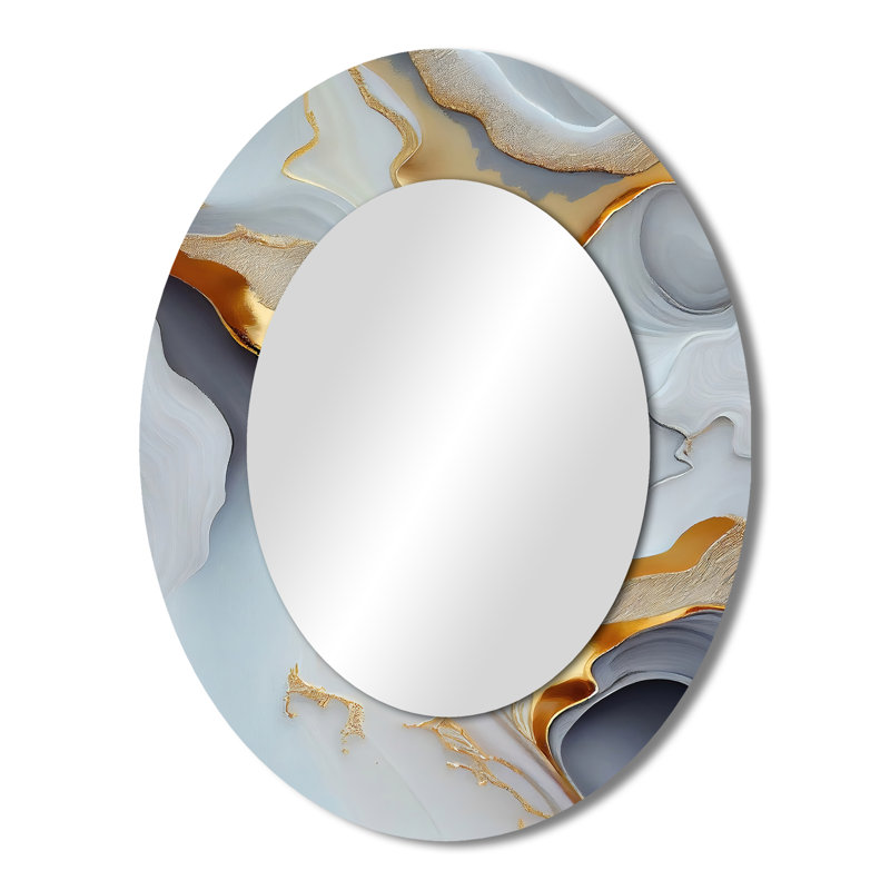 Miroir mural blanc et doré, 43 po x 33 po