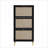 Shoe Storage Cabinets | 3-Door Freestanding Modern Engineered Rattan Shoe Organizer | Gold Handles | Particle Board | Entryway-2086957845