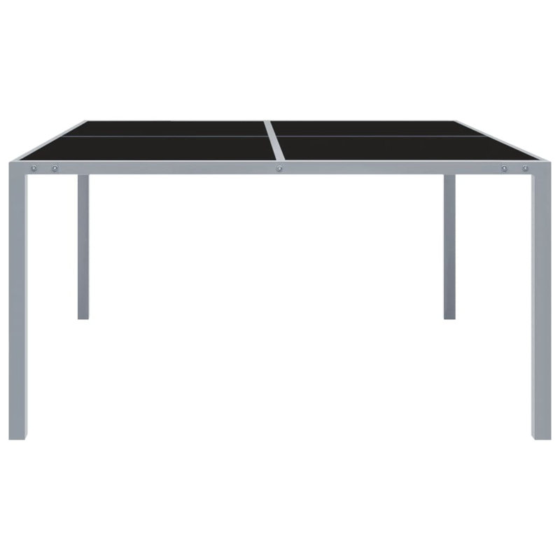 Brailin Rectangular Metal Outdoor Patio Table - 130 cm W 130 cm D, Black, White