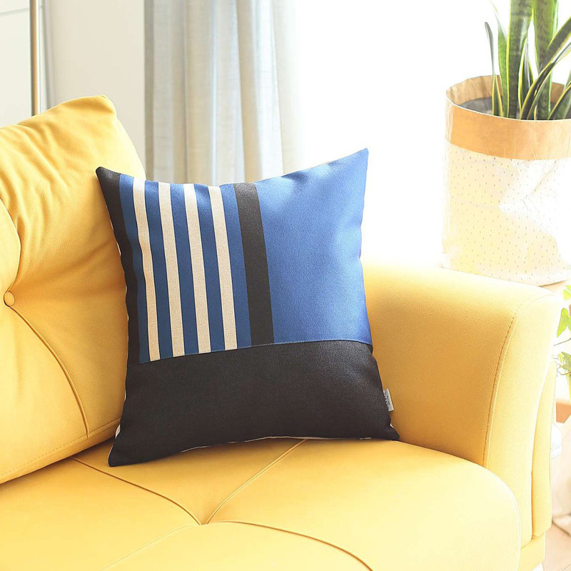 Throw Pillow, Blue/Black