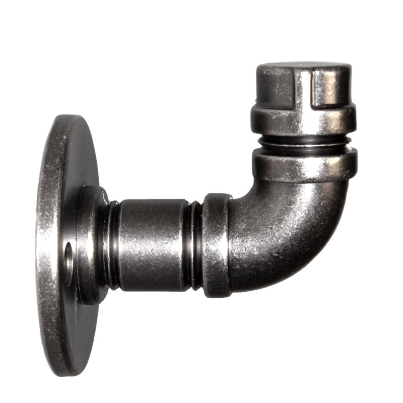Pipeline Wall Hook, Black Nickle Vibed