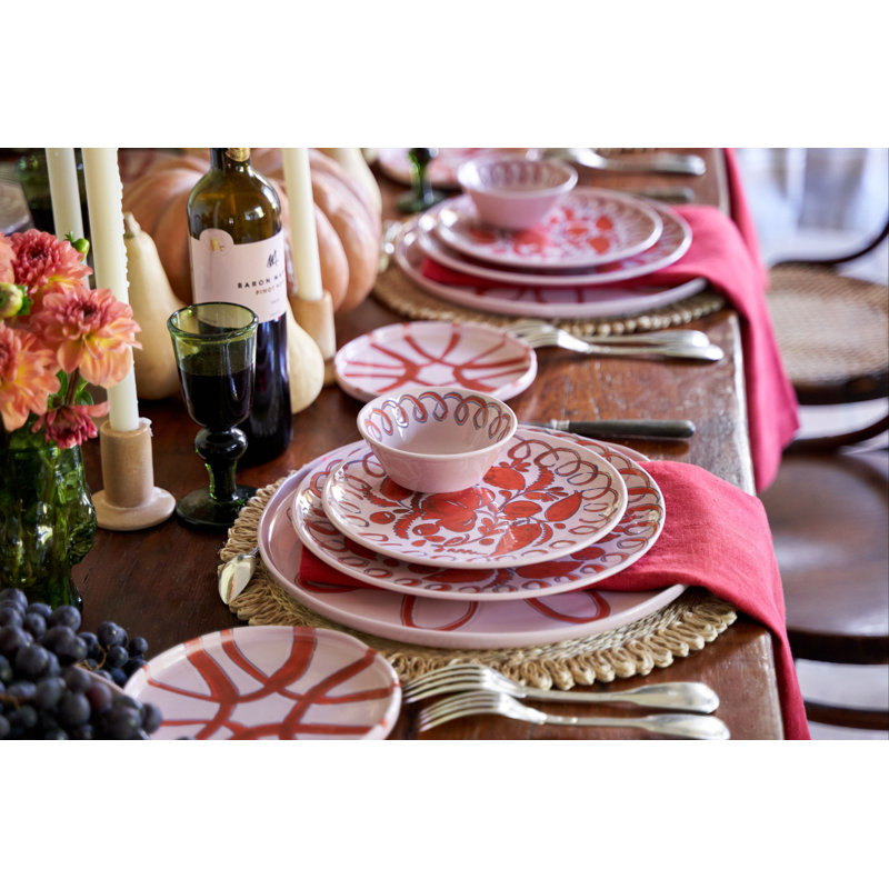 Amalfi Dessert Plate - Mustard - 9.1", Pink