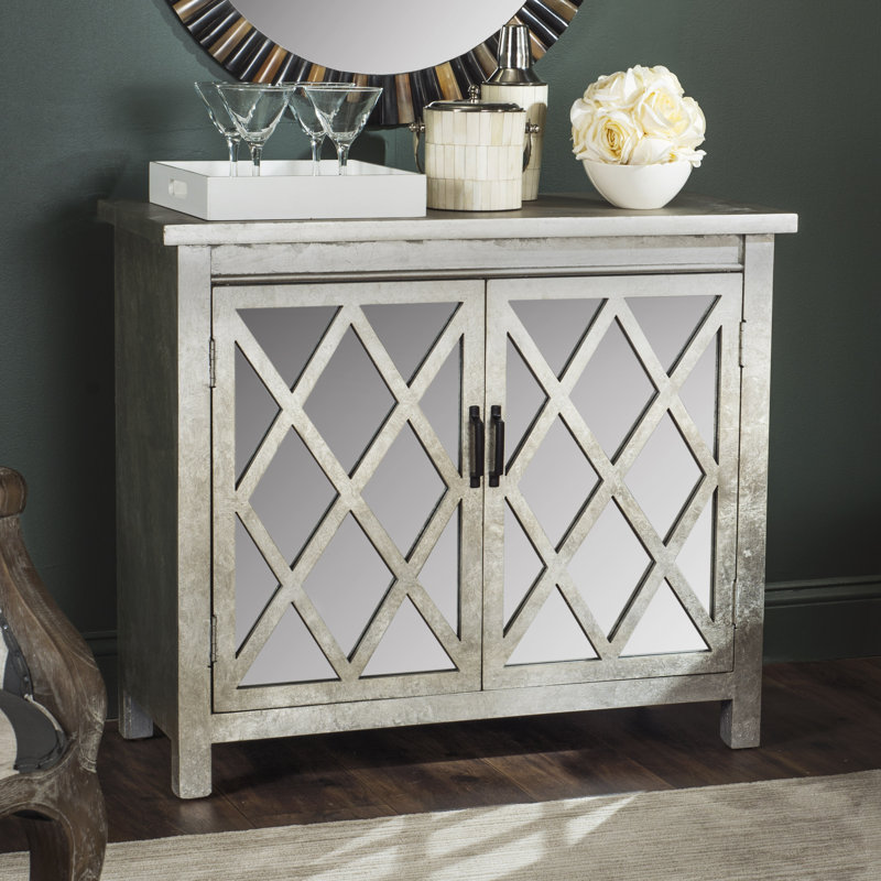 Commode 2 portes Letizia, Feuille d'argent