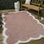 Tapis d'intérieur / extérieur festonné deux tons rose clair / crème Manado-1024928647