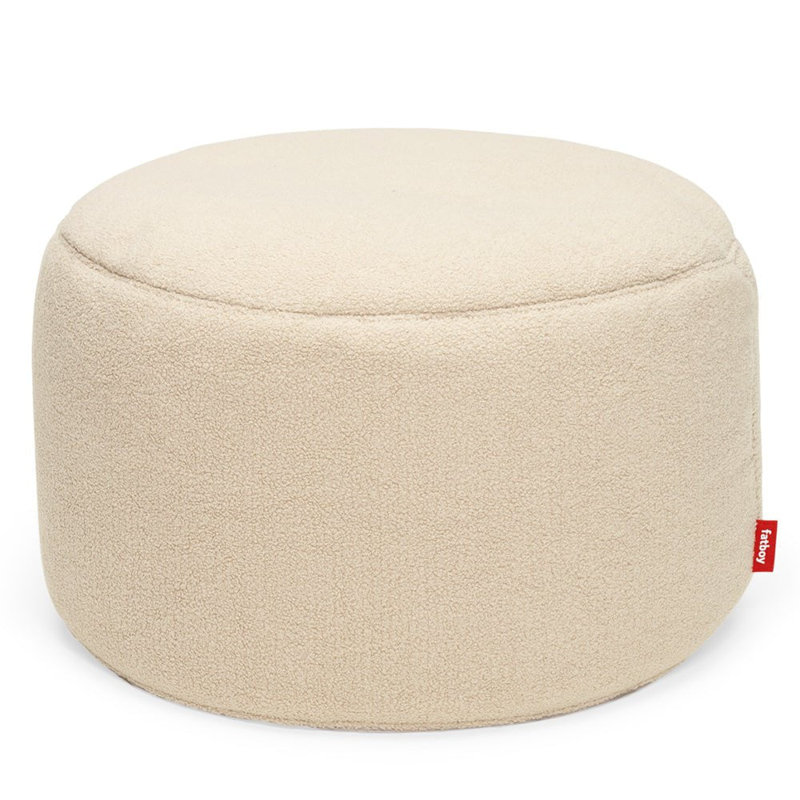 Point Large Sherpa Pouf, Ecru Sherpa