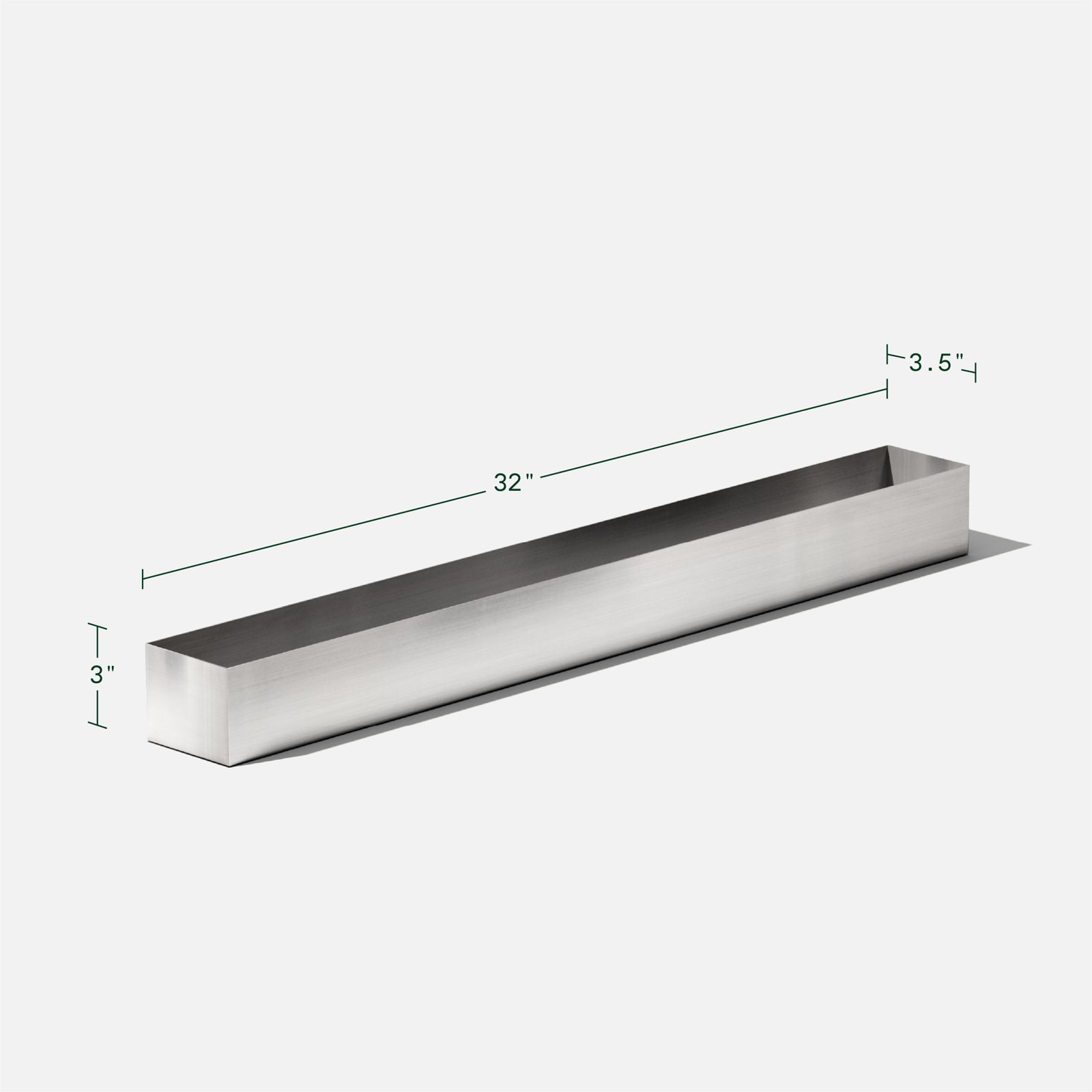 Geo Series Handmade Metal Planter Box, 3" H x 32" W x 3.5" D, 1