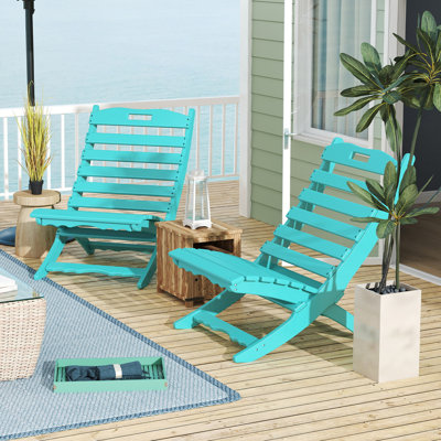 2 Pcs Outdoor Folding Adirondack Chairs(Set Of 2) by Winston Porter