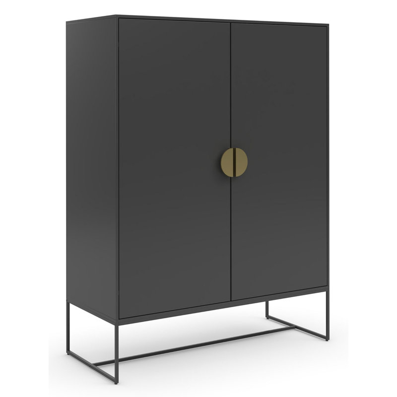 Asia Rectangle Accent Cabinet, Black
