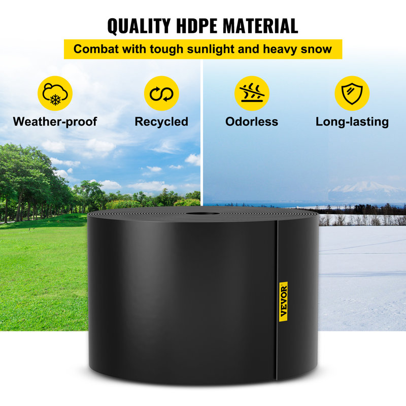 Black Recycled HDPE 40 ft Landscape Edging