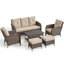 Ensemble de conversation de patio 6 pièces, ensemble de meubles de patio en osier toutes saisons avec cadre en acier, repose-pieds multi-usage et table basse de rangement pour la cour, le porche, le jardin-1394328076-1355990824