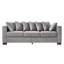 Velours moderne gris à 3 places avec clous carrés et argentés, repose-pieds en bois massif, coussin à haute élasticité, housse amovible, rangement inférieur gris, accoudoirs, siège à ressorts ensachés, housse en dessous-1370599288