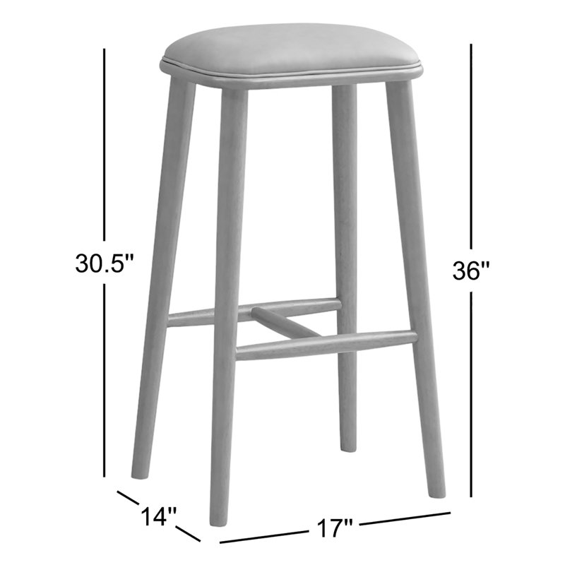 Ferriera Upholstered Counter Extra Tall Stool with Solid Wood Frame, Black