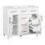 Meuble-lavabo blanc 36 po avec quatre tiroirs à fermeture douce et une tablette réglable