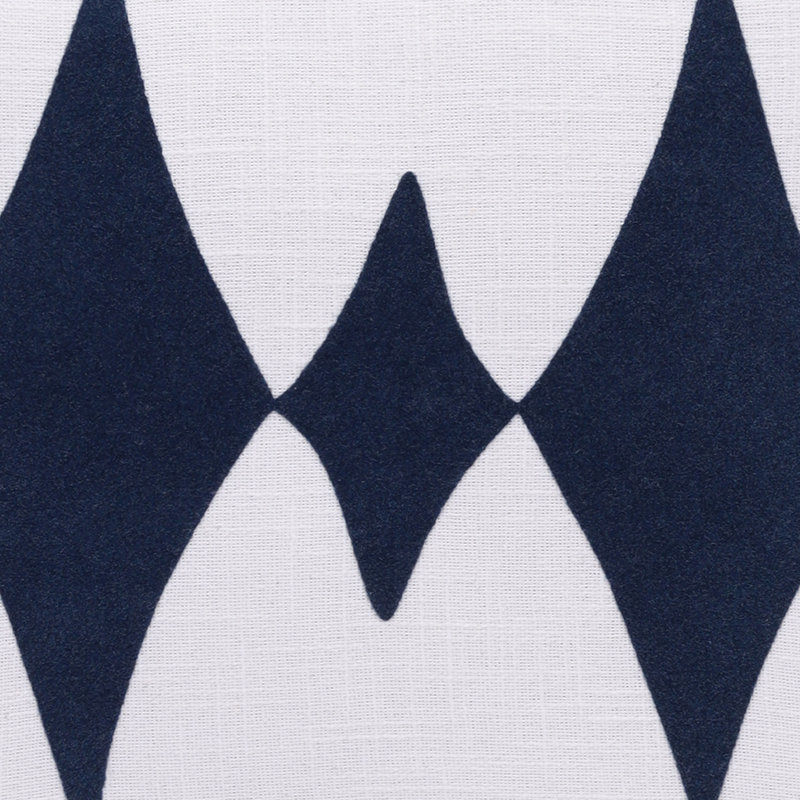 Housse de coussin décoratif faite à la main Diamond Pulse, Bleu / blanc, polyester