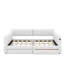 Grand lit plateforme tapissier avec port USB et tiroirs-145086369