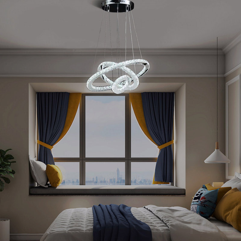 Lustre - 11,8 po à 47,2 po avec fonction de hauteur ajustable Eira, H 47,2 po x l 17,25 po x P 17,25 po