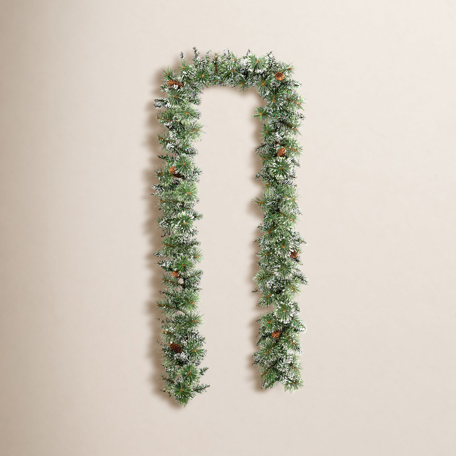 Placide 9' Pre-Lit Frosted Greenery Pinecones Christmas Garland with Lights