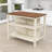 Kianne Wood Stationary Kitchen Island With Shelves