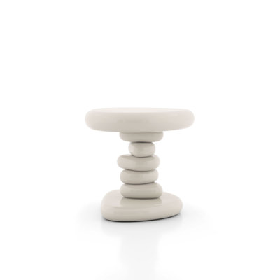 Jahmaal Curved Glossy Pedestal Side Table